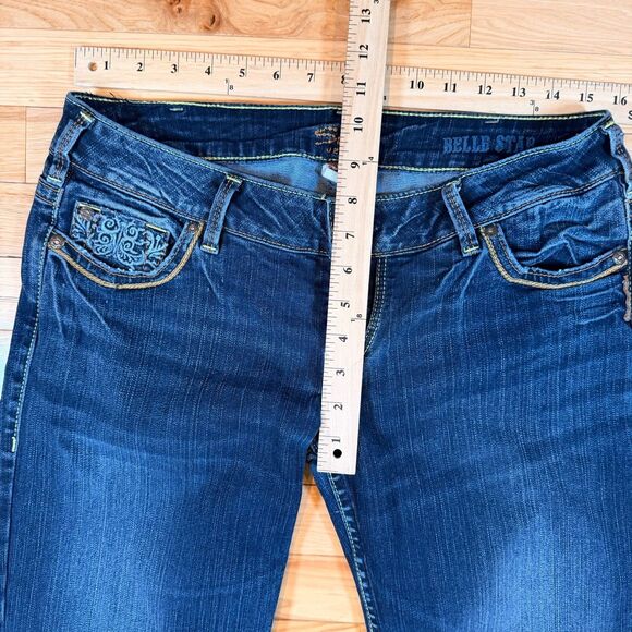 VTG Y2K Silver Jeans Belle Star Flare Low Rise Denim Jeans 31/33 Western Glove - Picture 11 of 12